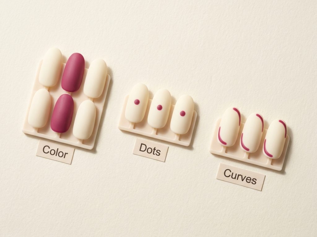 Cream and berry practice tips demonstrate three simple painting tasks.